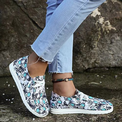 Multicolor Floral Canvas Casual Shoes