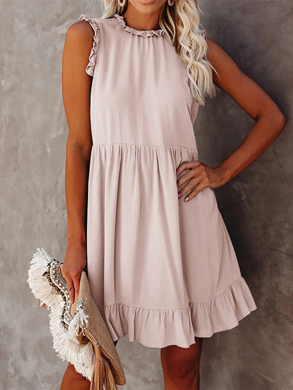 Sleeveless Ruffle Tiered Mini Dress