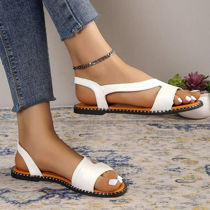 Women's Fish Mouth Flat Open Toe Slip-on Sandals 99198660C