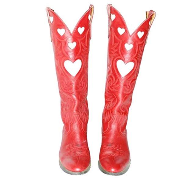 Women'S Heart Mid Heel Fashion Boots 77323425C_Shoes