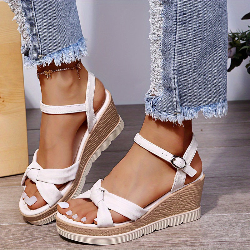 Women's Twist Knot Platform Wedge Sandals