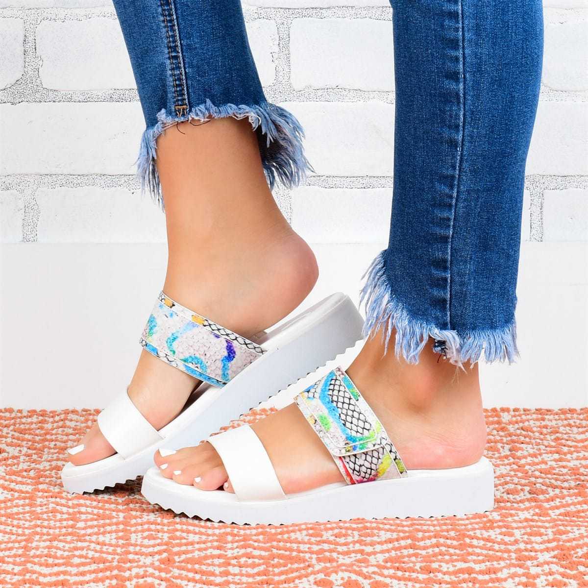 Women Summer Magic Tape Flat Heel Sandals