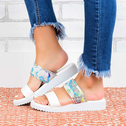 Women Summer Magic Tape Flat Heel Sandals