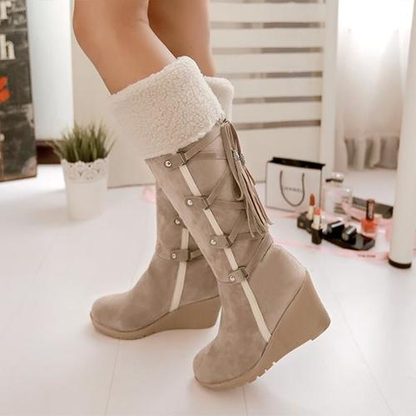 Warm Wedge Heel Snow Knee High Boots