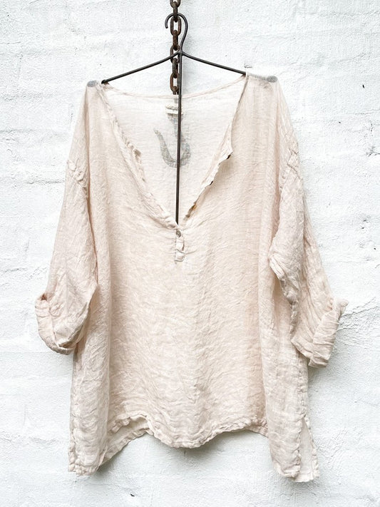 Women's Solid Color V Neck Casual Loose Top