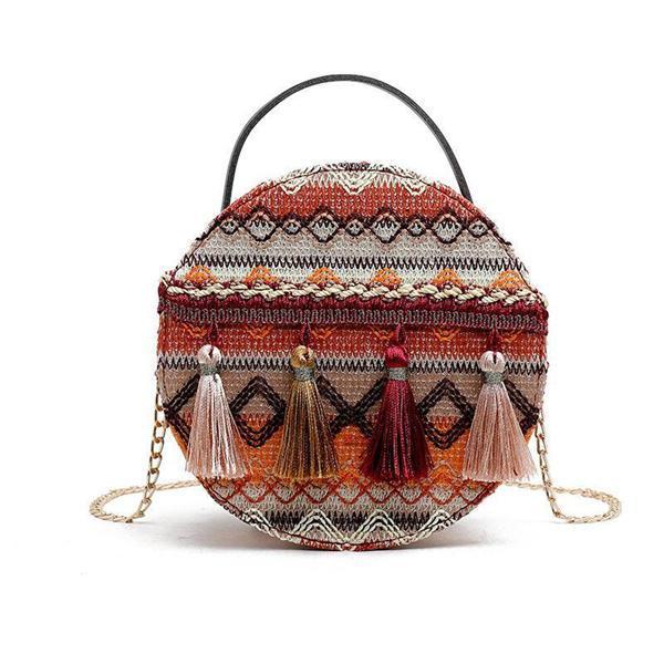 Bohemian Tassel Round Bag