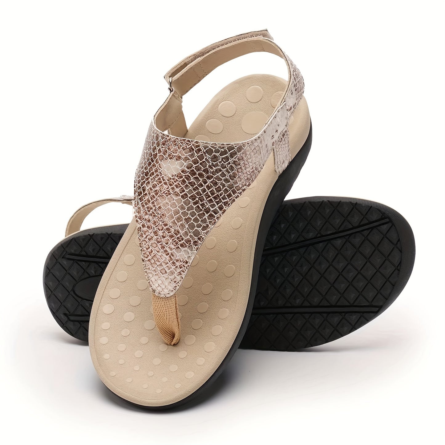 Women's Simple Wedge Thong Sandals