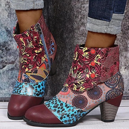 Personality Ethnic Stitching Booties