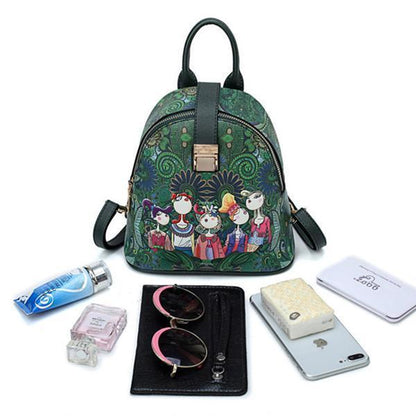 Bohemian Series Casual Multi-functional Backpack Crossbody Bag