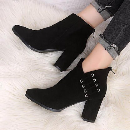 Women's Fashion Suede Pointed Toe Booties 57365168S