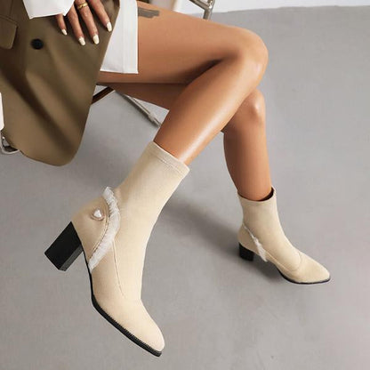 Women's Elegant Lace Heart High Heel Booties 57074446S