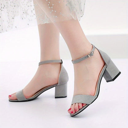 Versatile Women's Ankle Strap Sandals - Low Block Heel