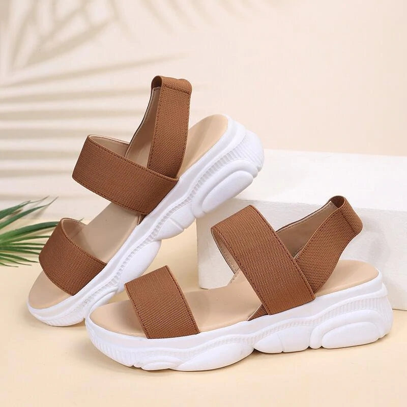 Women's Casual Comfy Athletic Elastic Band Flat Sandals