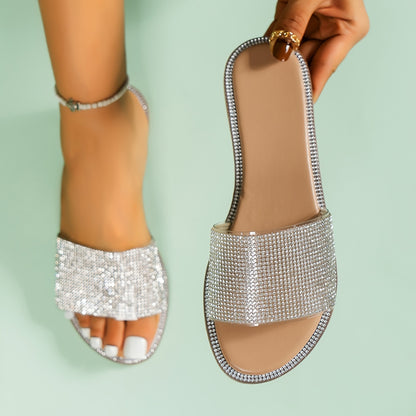 Women's Rhinestone Flat Slippers