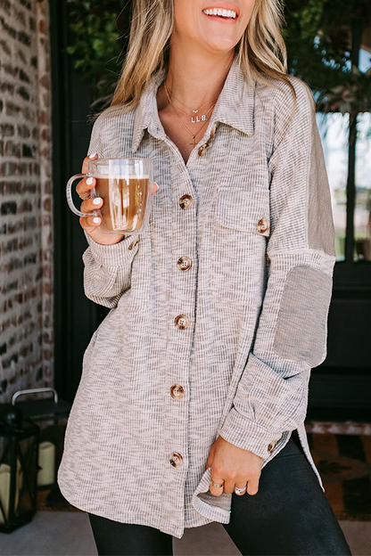 Casual Solid Split Joint Buckle Turndown Collar Outerwear