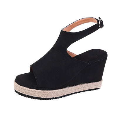 Women's Platform Wedge Suede Sandals