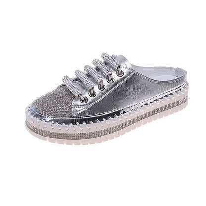 Women's Flat Rhinestone Thick Sole Casual Slippers 13542526C