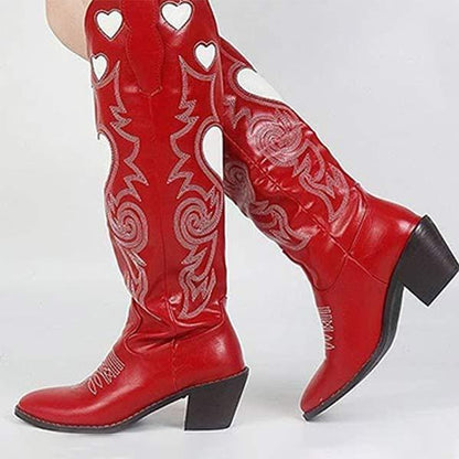 Women'S Heart Mid Heel Fashion Boots 77323425C_Shoes