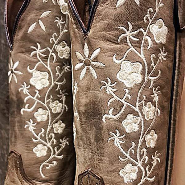 Women'S Embroidered Sleeve Vintage Rider Boots 82694045C