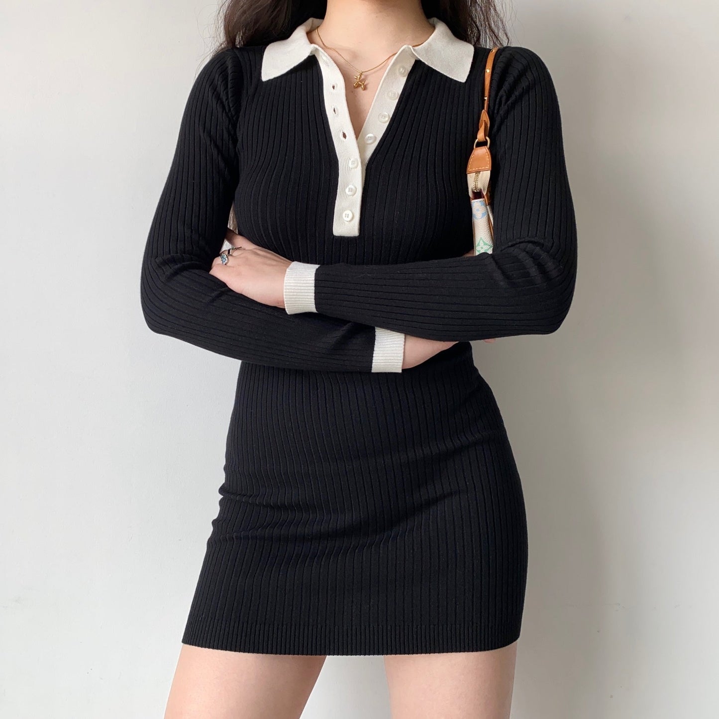 Perfect Match Knit Polo Dress ~ HANDMADE