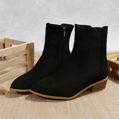 Women's Casual Suede Pointed Toe Ankle Boots 70448921S