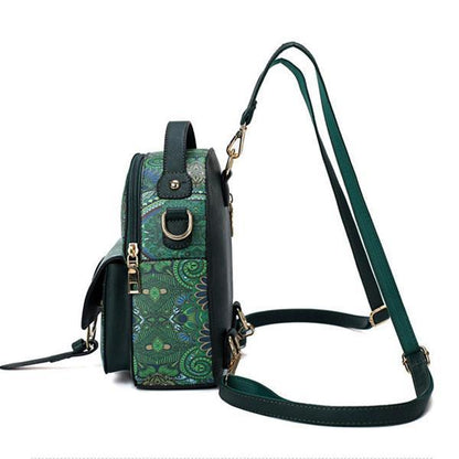 Bohemian Forest Cartoon Pattern Backpack Female Crossbody Bag
