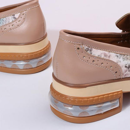 Women's Fashion Rhinestone Snake Pattern Loafers 03568046S