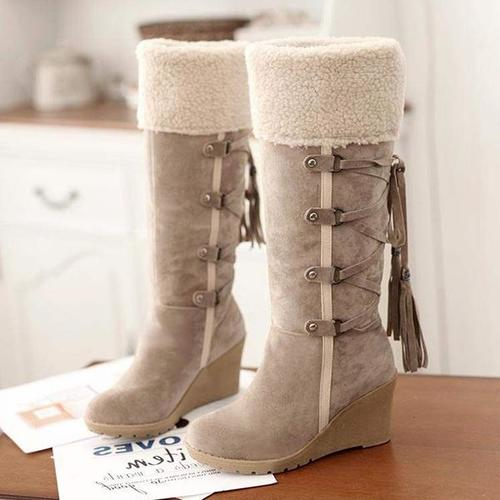 Warm Wedge Heel Snow Knee High Boots