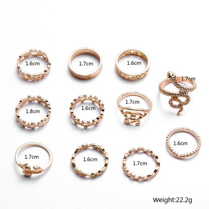 Bohemian Vintage 11PCS Ring Set