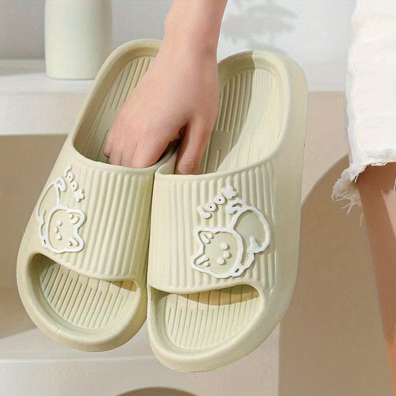 Women's Kawaii Cat Print Slides