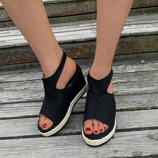 Women's Platform Wedge Suede Sandals