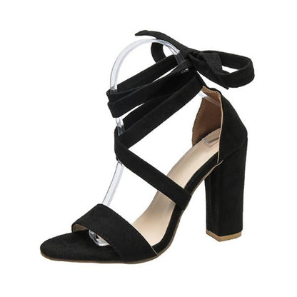 Women's Fashion Strap Chunky Heel Solid Color Sandals 77911604C