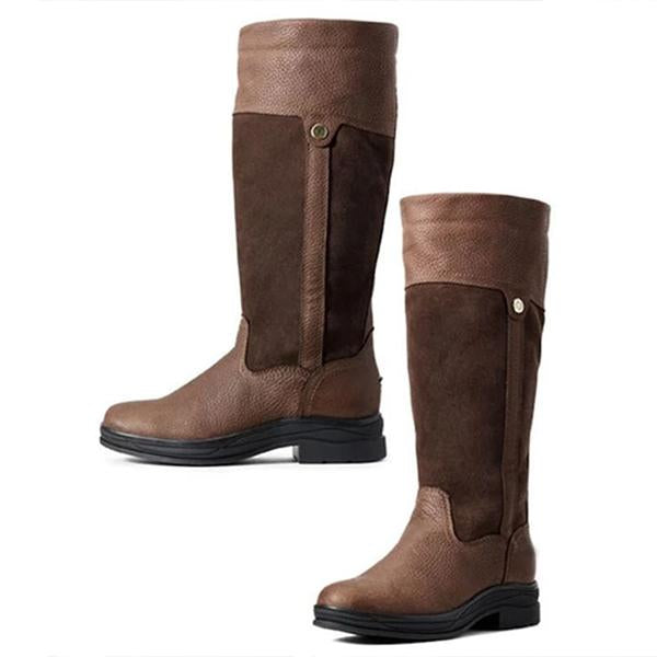 Women's Casual Stitching Flat Knee High Rider Boots 44826293S