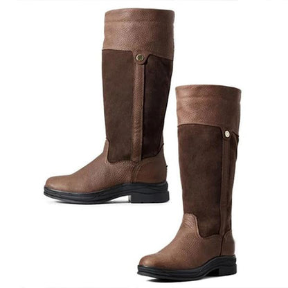 Women's Casual Stitching Flat Knee High Rider Boots 44826293S