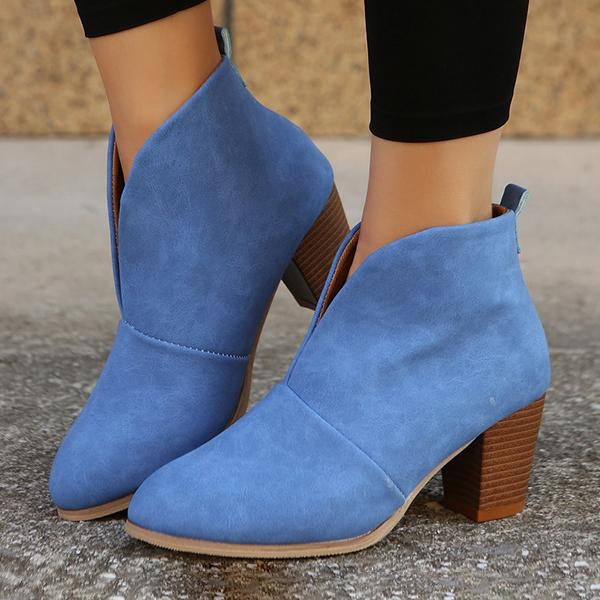 Women's Fashion Slip On Pointed Toe Retro Boots 45132373C