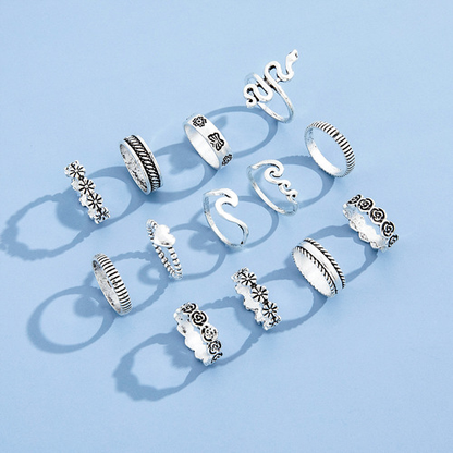 Personality Geometry 13PCS Ring Set