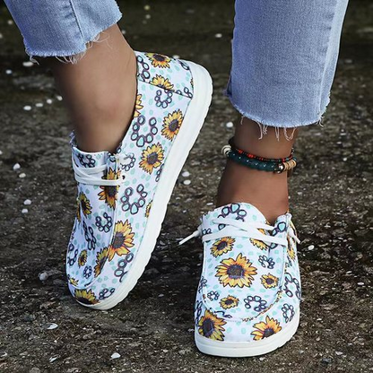 Multicolor Floral Canvas Casual Shoes