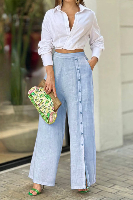 Street Turndown Collar Long Sleeve Two Pieces