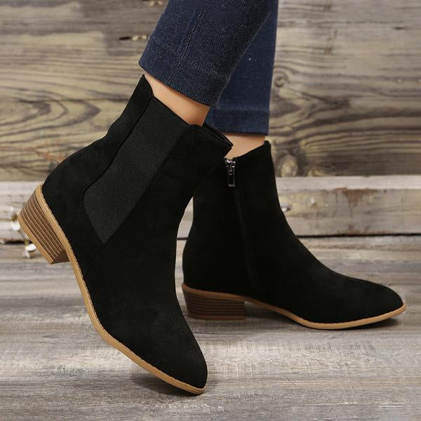 Women's Casual Suede Pointed Toe Ankle Boots 70448921S