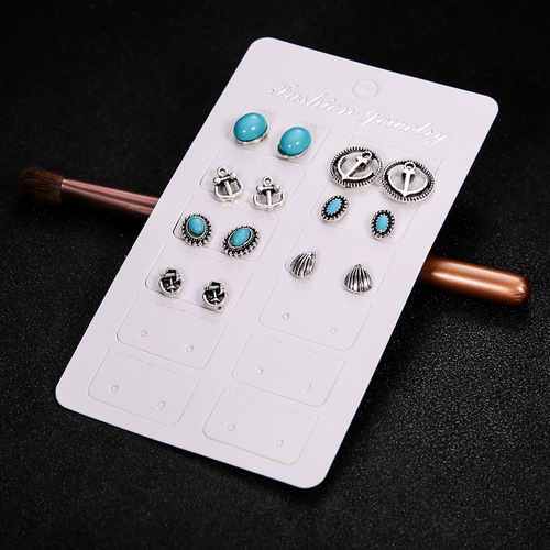 Boho Turquoise Stud Earring Set