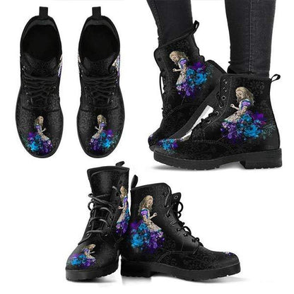 Women'S Gothic Print Cargo Combat Boots 03962259C