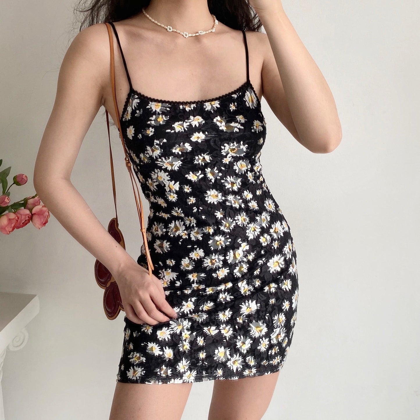 Retro Daisies Sling Dress ~ HANDMADE