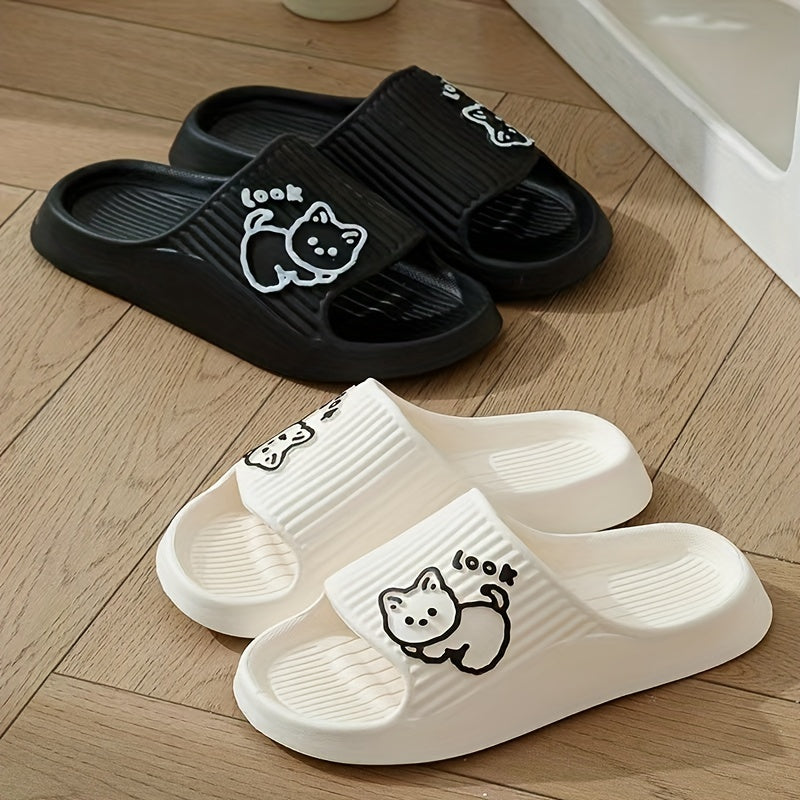 Women's Kawaii Cat Print Slides