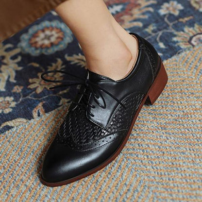 Women's Plaid Casual Fashion Stitching Lace-up Shoes 25631065C