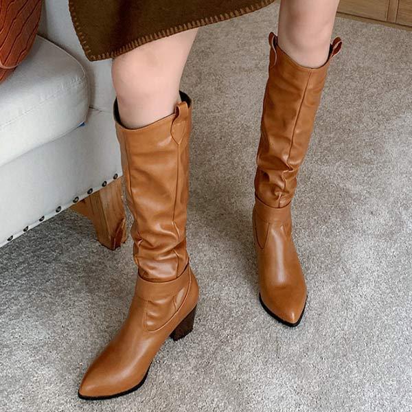 Women's Chunky Heel Over-the-Knee Boots 28565893C