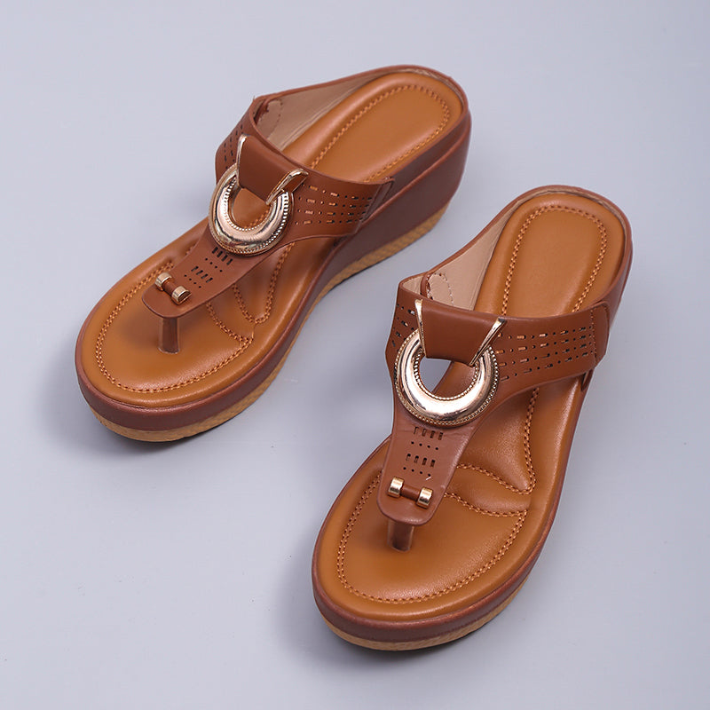 Non-Slip Wedge Platform Flip Flops for Women - Perfect for the Beach