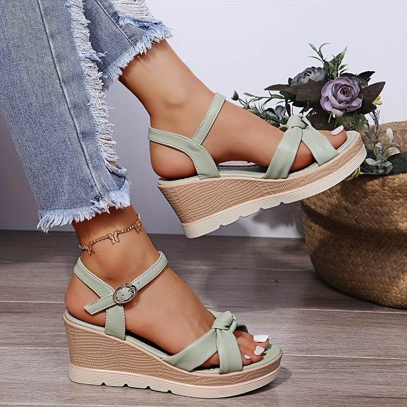 Women's Twist Knot Platform Wedge Sandals