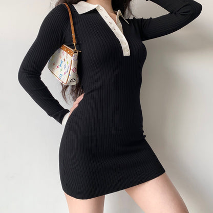 Perfect Match Knit Polo Dress ~ HANDMADE