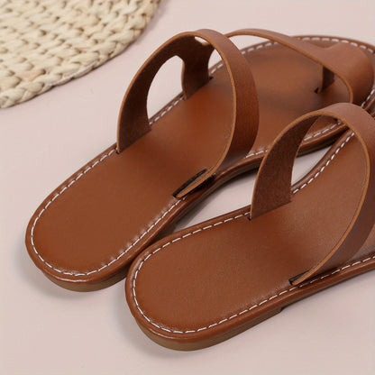 Women's Toe Loop Flat Slippers