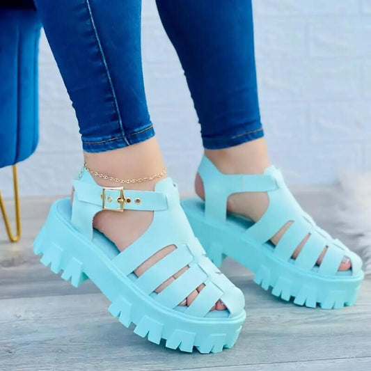 Women's Fashion Cage Adjusting Buckle Platform Sandals